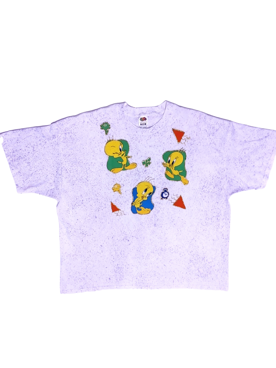 90s Purple Speckled 3D Tweety Bird T-Shirt - Size XXXL