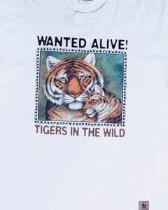 90s WWF "Wanted Alive" Tiger T-Shirt - Size XL/XXL