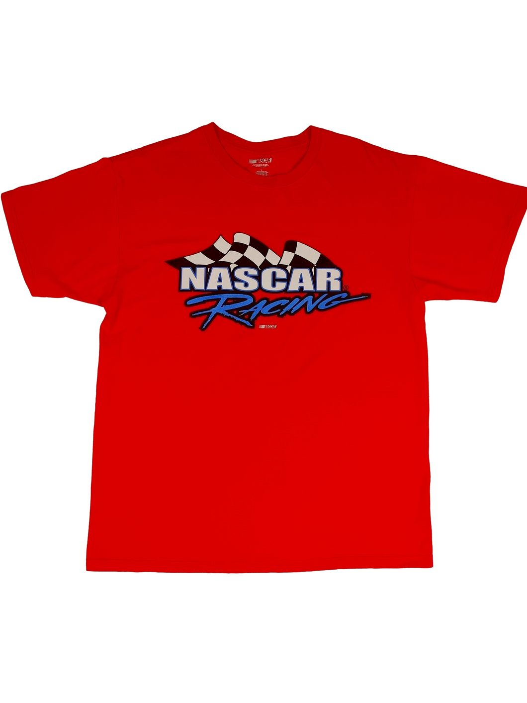 00s Fire Engine Red NASCAR Racing T-shirt - Size L