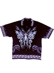 90s Dragon Flame Button Up Shirt - Size XL