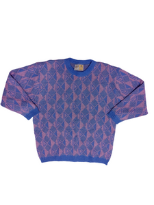 70s/80s Pretty Pastel Icelandic Wool Sweater - Size XL