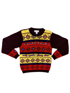 80s 3D Flowers Knit Sweater - Size S/M