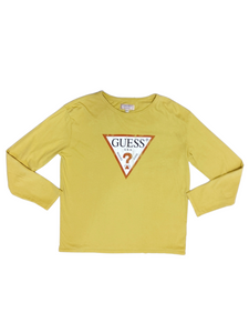 90s/Y2K "Guess" Yellow Long Sleeve Shirt - Size S