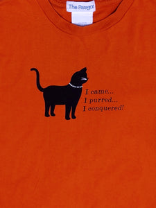 80s "I Came, I Purred, I Conquered" Cat T-Shirt - Size M