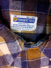 Load image into Gallery viewer, 70s &quot;Permanent Press&quot; Blue and Brown Flannel Shirt - Size L
