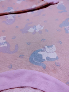 80s Pretty Kitties Pastel Pink Sweatshirt - Size S