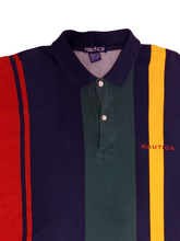Load image into Gallery viewer, 90s &quot;Nautica&quot; Vertical Striped Polo Shirt - Size XL
