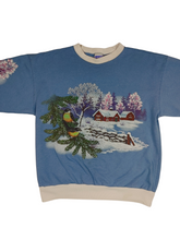 Load image into Gallery viewer, 3D Winter Bird Scene Sweatshirt (80s) - Size L
