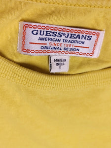 90s/Y2K "Guess" Yellow Long Sleeve Shirt - Size S