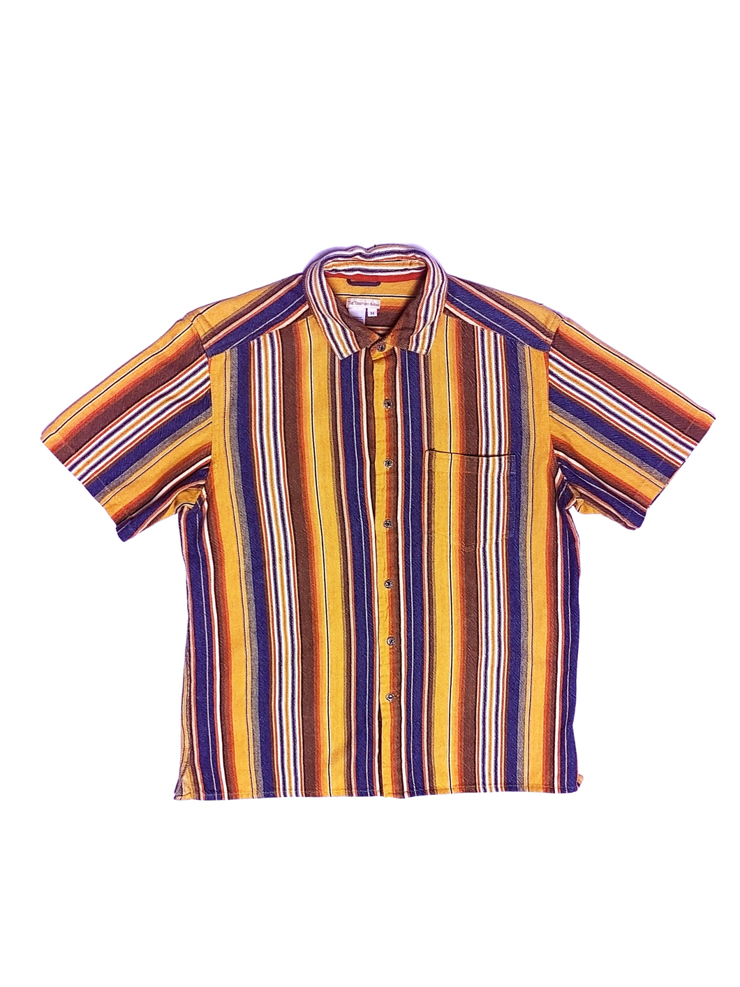 80s Vertical Stripey Stripe Shirt - Size M