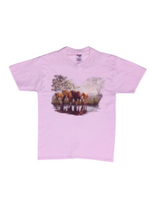 Load image into Gallery viewer, 80s Baby Pink Wild Horse Family Scene T-shirt - Size M/L
