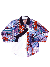 Load image into Gallery viewer, 80s &quot;Roughrider&quot; Asymmetrical Southwestern Rodeo Shirt - Size S/M
