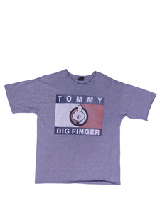 90s Tommy Big Finger Knock Off T-Shirt - Size XL