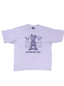 90s Grey Hares Aren't Funny T-Shirt - Size L
