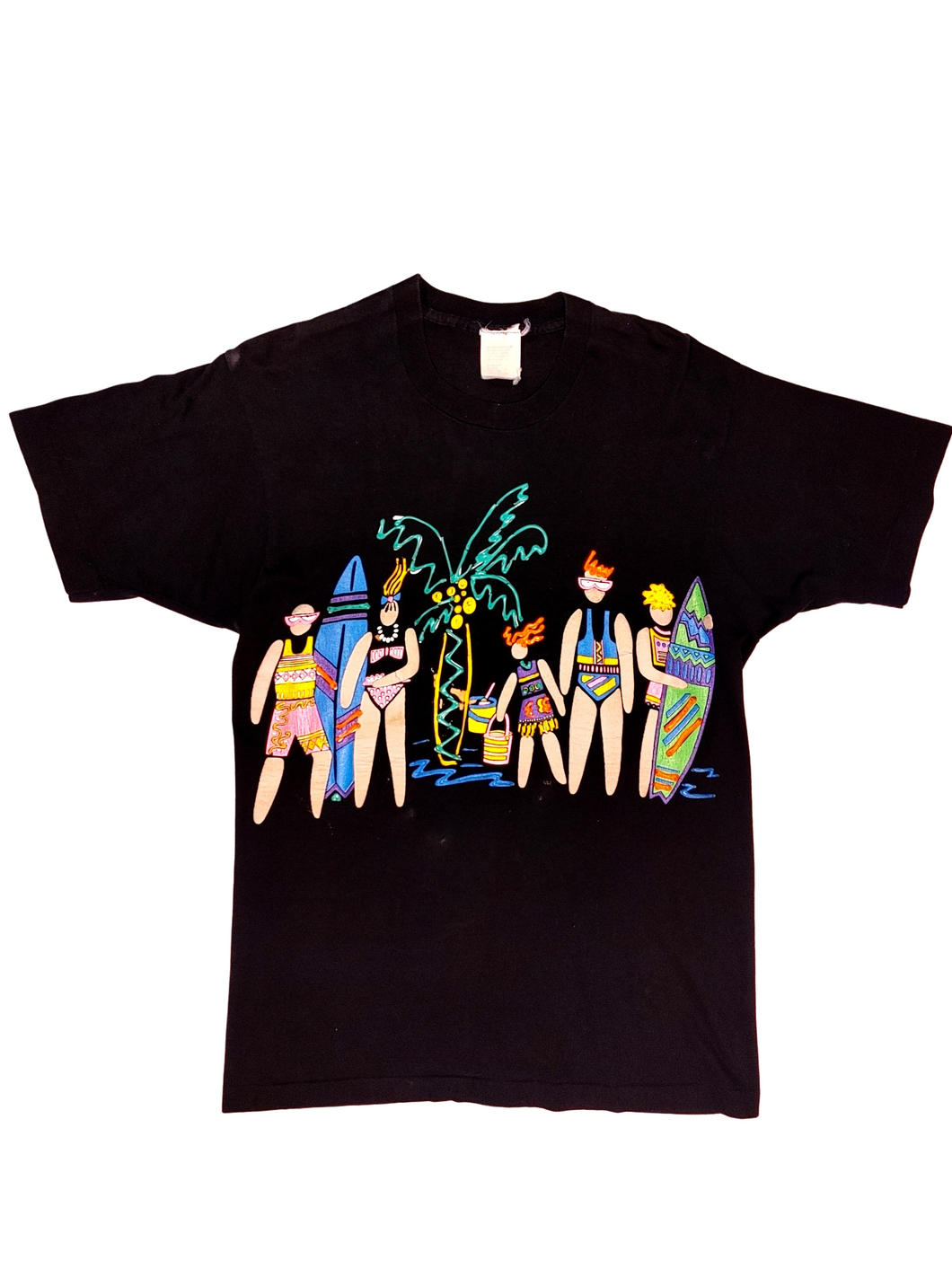 80s Pals at the Beach with Funky Hair T-Shirt - Size XL